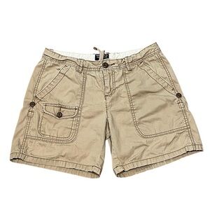 Polo Jeans Co. Ralph Lauren Sz 4 Cotton Khaki Button Drawstring Shorts